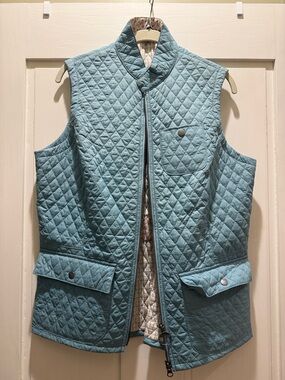 Barbour Light Blue Quilted Sleeveless Vest (Women’s US 12/UK 16)